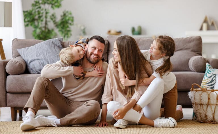 Family in New Home